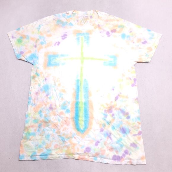 Fruit of the Loom Short Sleeve Casual T Shirt Adult Mens Size XL Tie-dye Multi - Picture 2 of 10